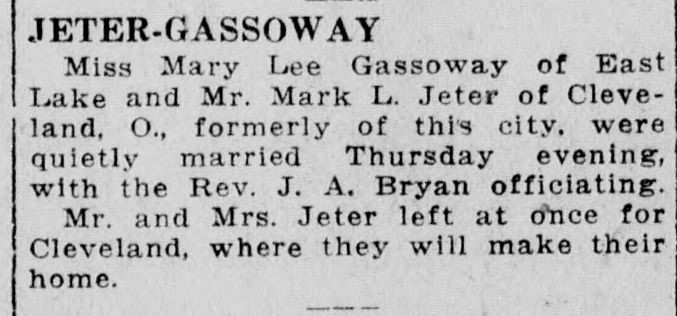 Mary Lee Gassoway-Mark L. Jeter